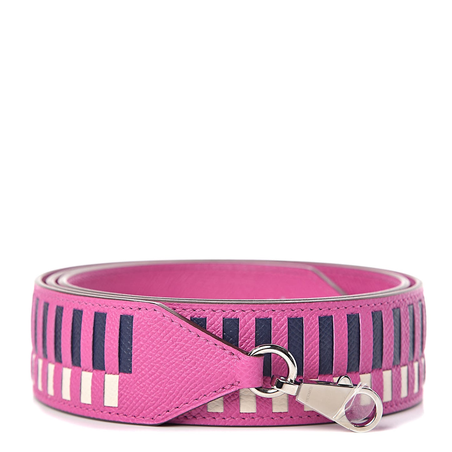 Epsom 40mm Tressage Shoulder Strap Magnolia Bleu Saphir Craie