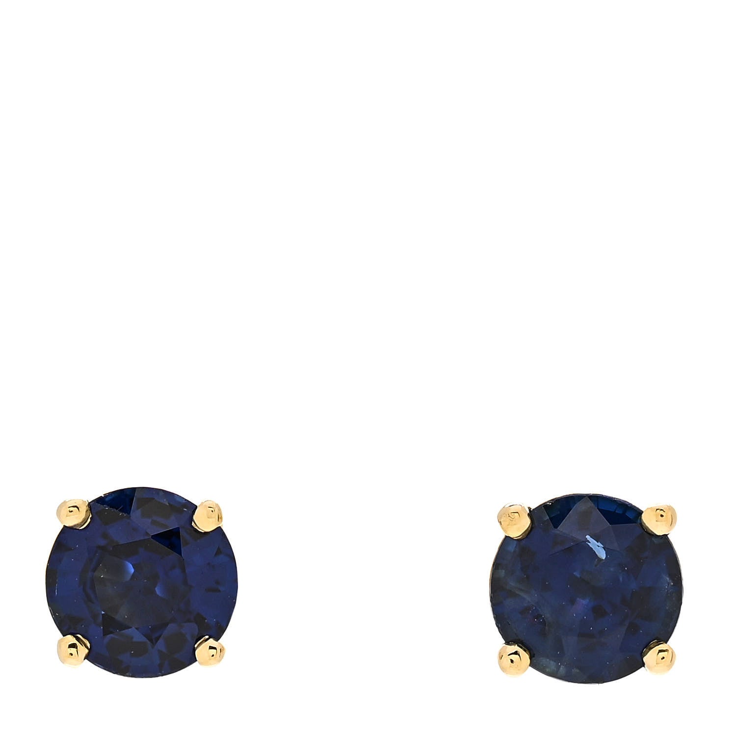 Tiffany 18K Yellow Gold Blue Sapphire Earrings 1 of 6