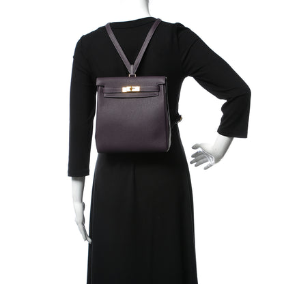 Hermes Togo Kelly Ado Backpack Raisin 2 of 34
