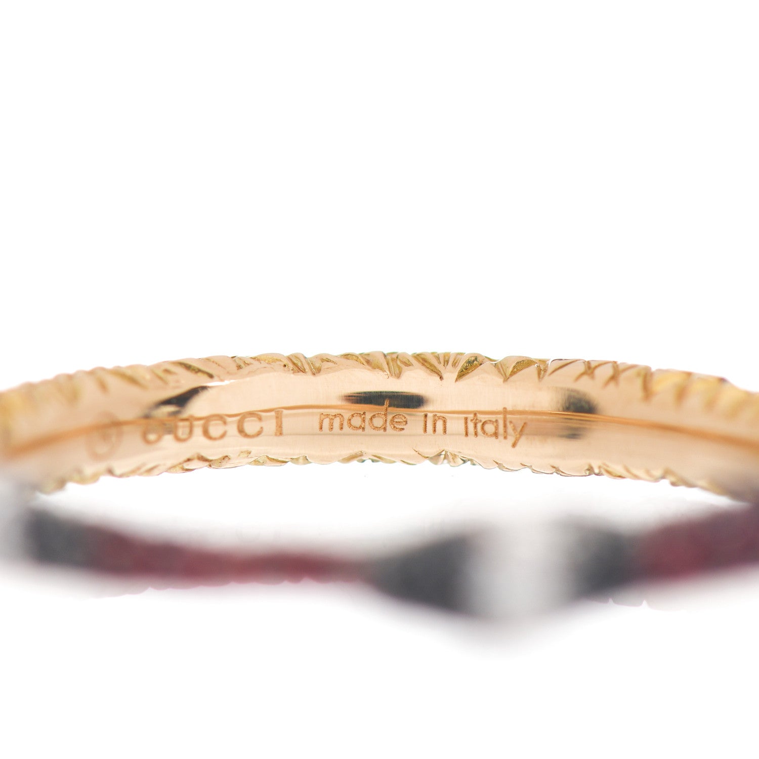 Gucci 18K Yellow Gold Black Diamond Topaz Sapphire Ouroboros Snake Ring 54 6.75 5 of 5
