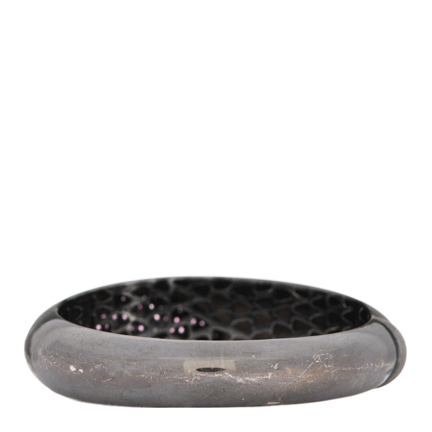 Ruthenium Sterling Silver Rhodolite Capri Plus Bangle Bracelet