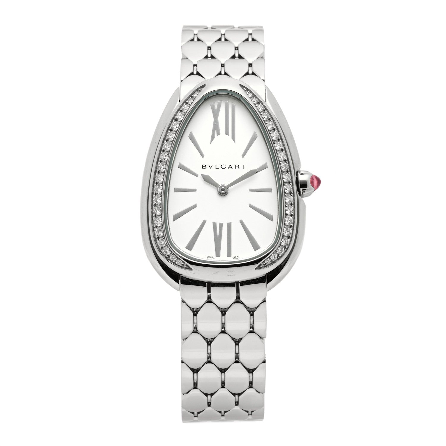 Bulgari Stainless Steel Diamond Bezel 25mm Serpenti Seduttori Quartz Watch 1 of 5