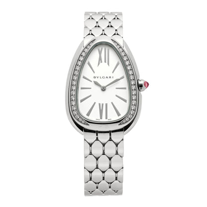 Bulgari Stainless Steel Diamond Bezel 25mm Serpenti Seduttori Quartz Watch 1 of 5