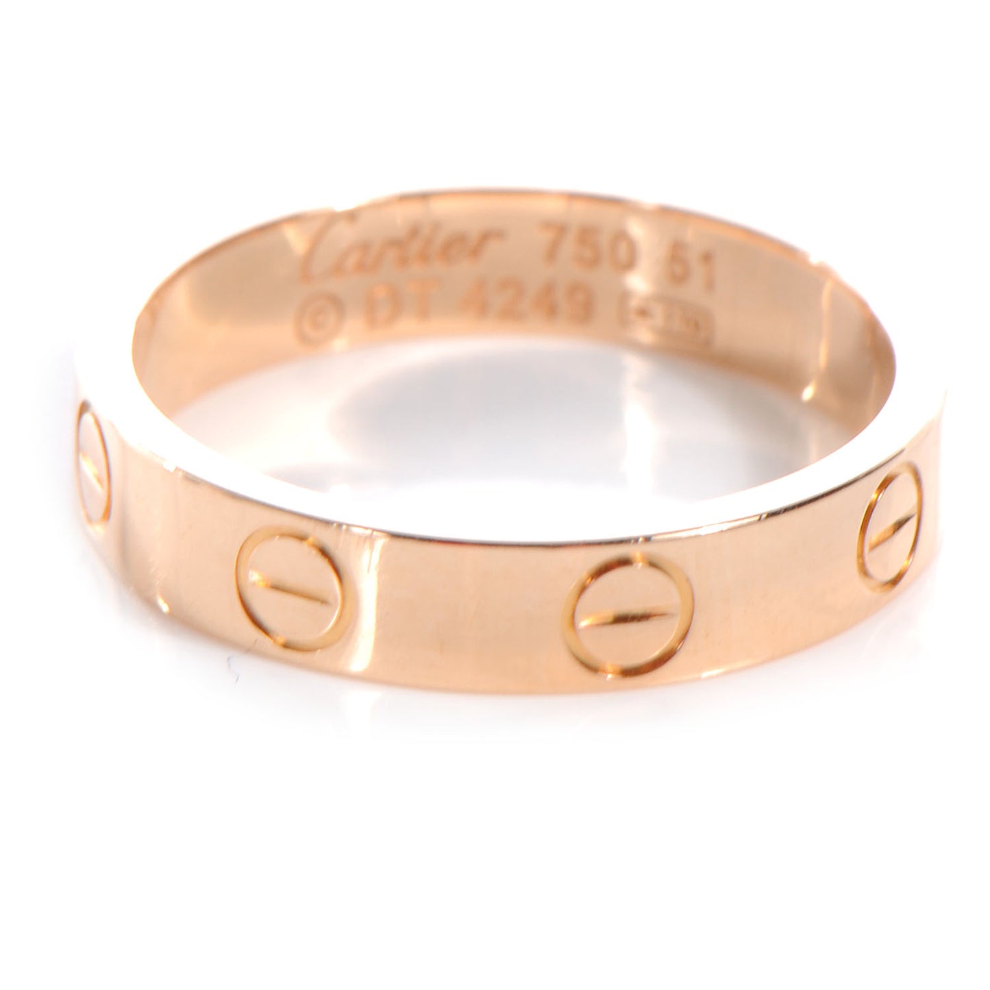 18k Pink Gold Love Ring Size 51 5.75
