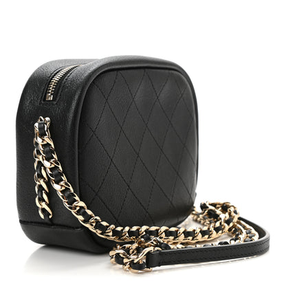 Chanel Goatskin Quilted Small Casual Trip Camera Case Black 3 of 10