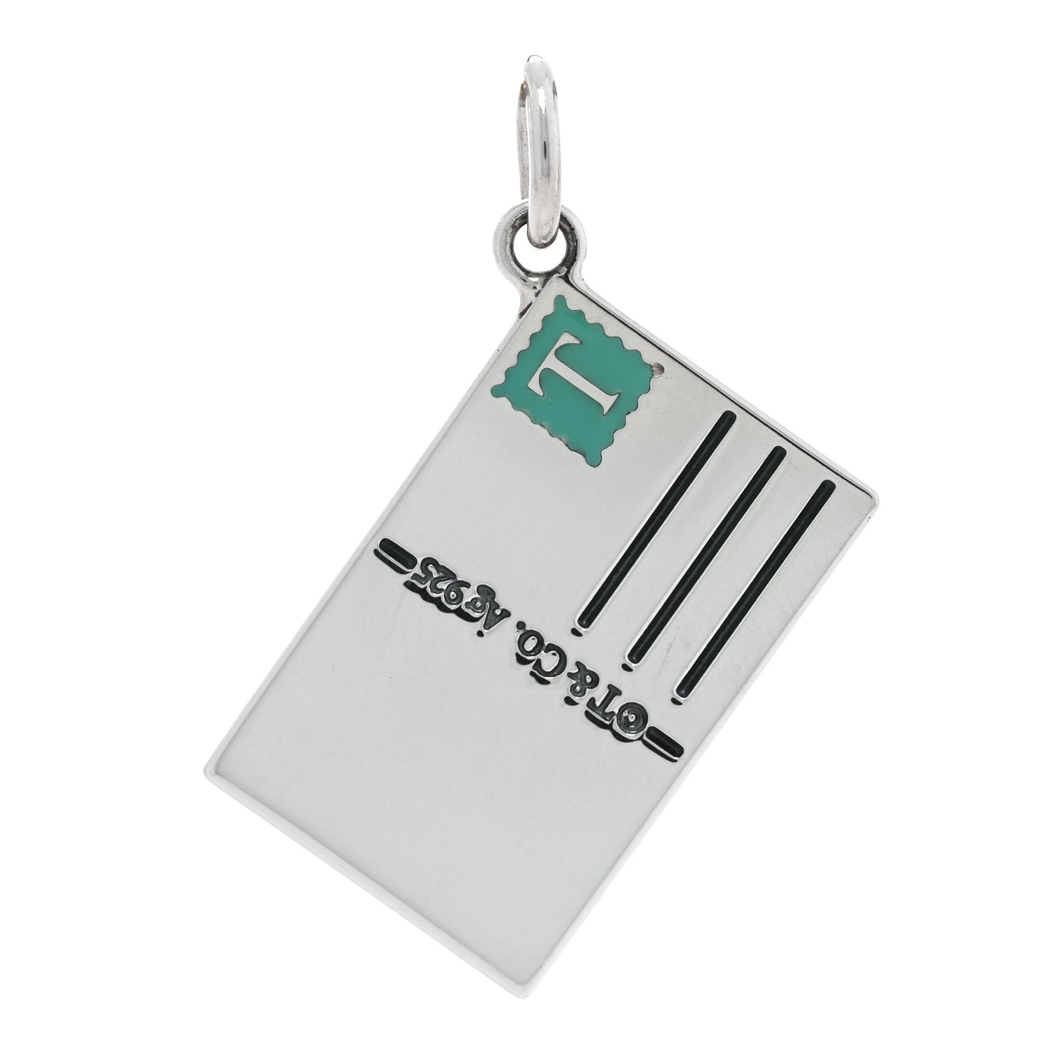 Tiffany Sterling Silver Enamel New York Postcard Charm Blue 3 of 4