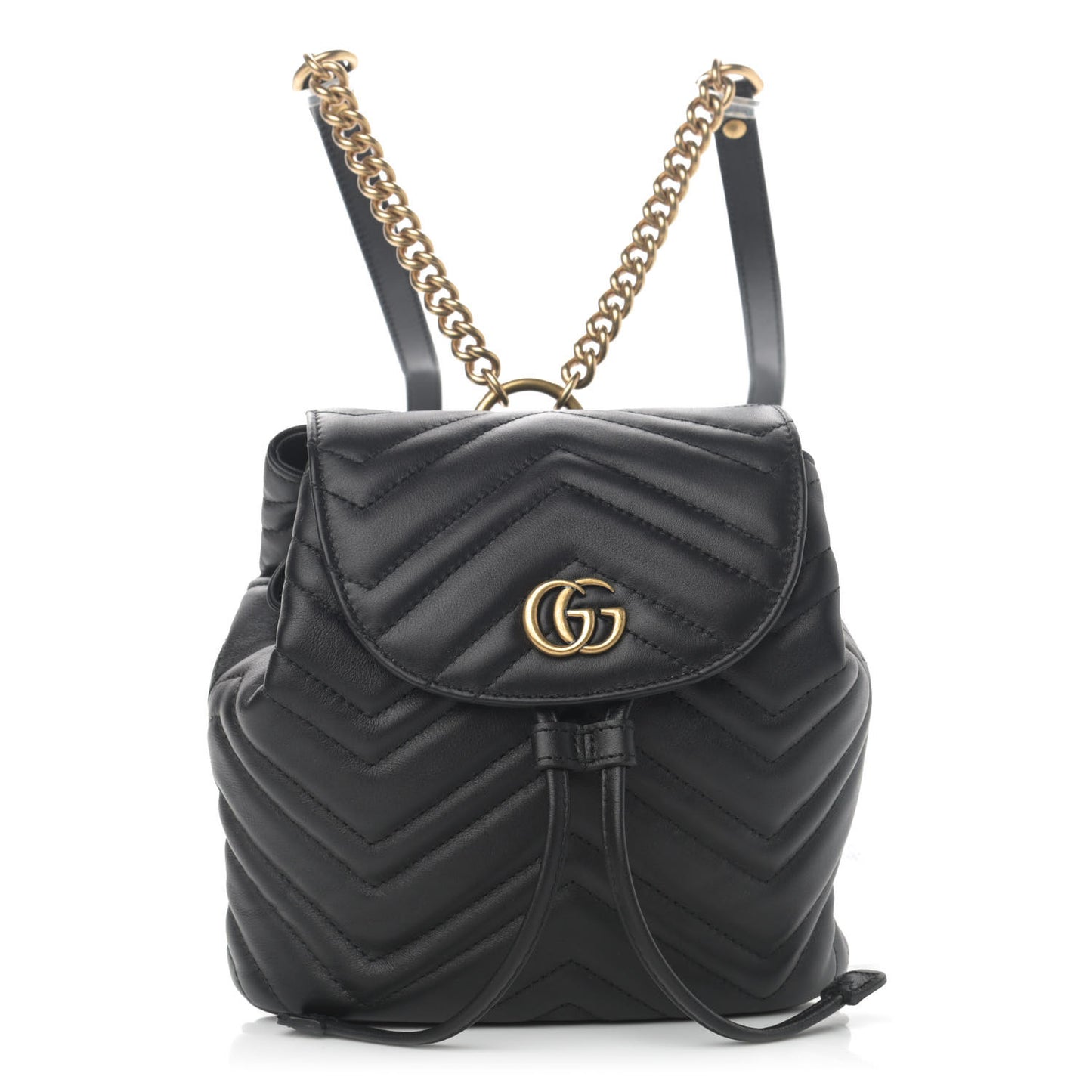 Calfskin Matelasse GG Marmont Flap Backpack Black