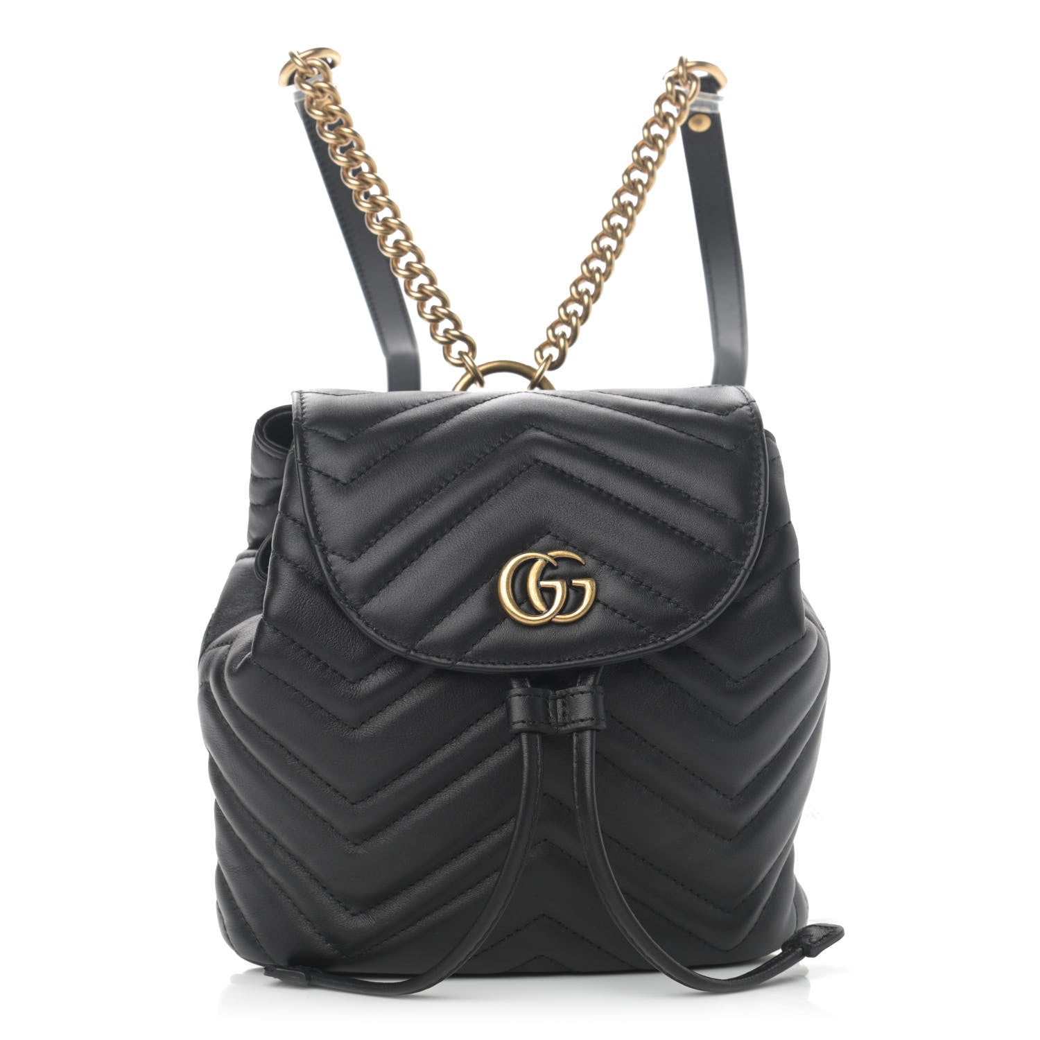 Gucci Calfskin Matelasse GG Marmont Flap Backpack Black 1 of 10