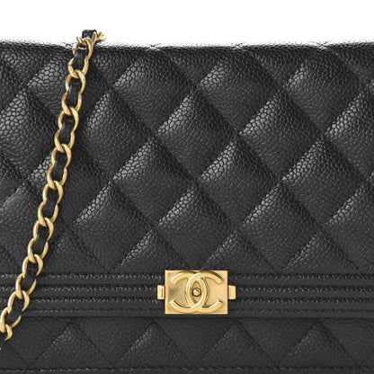Chanel Caviar Quilted Boy Wallet On Chain WOC Black 11 of 11