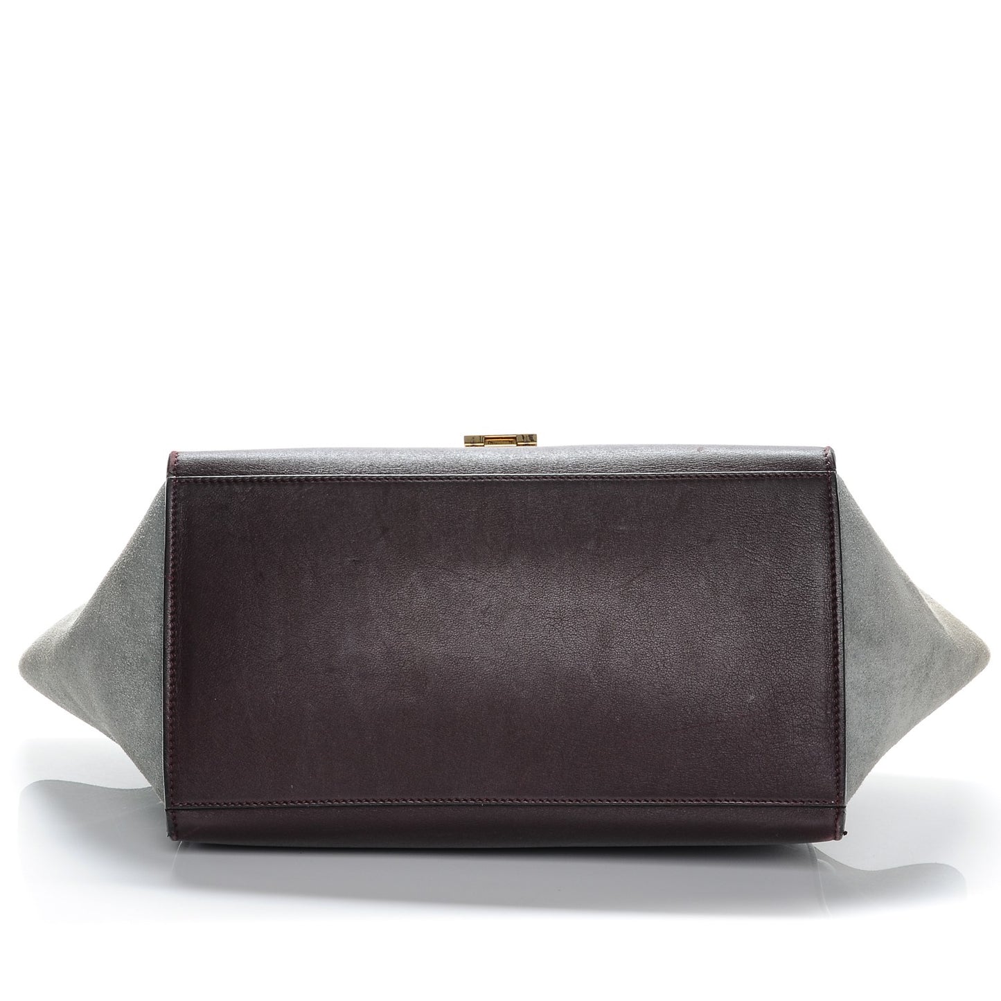 Smooth Calfskin Suede Medium Tri-Color Trapeze Dark Grey