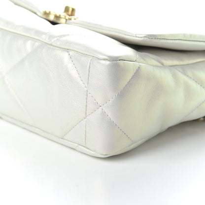 Chanel Iridescent Calfskin Quilted Medium 19 Flap White 7 of 10