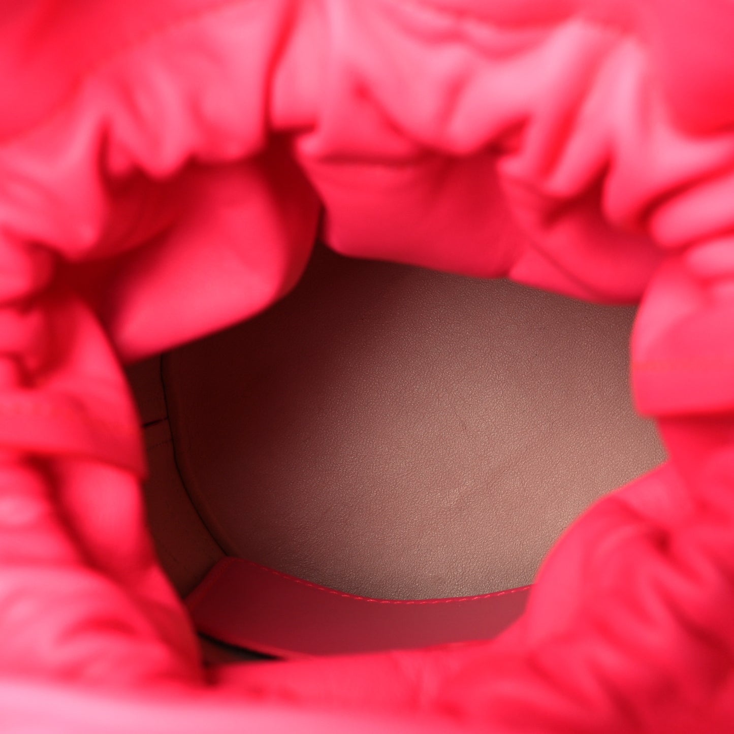 Calfskin The Soft Curve Drawstring Bag Neon Pink