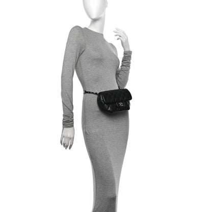 Chanel Calfskin Quilted CC Uniform Flap Belt Bag Black 2 of 14