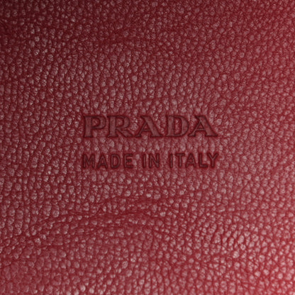 Prada Woven Studded Lattice Shoulder Bag Brown 6 of 9