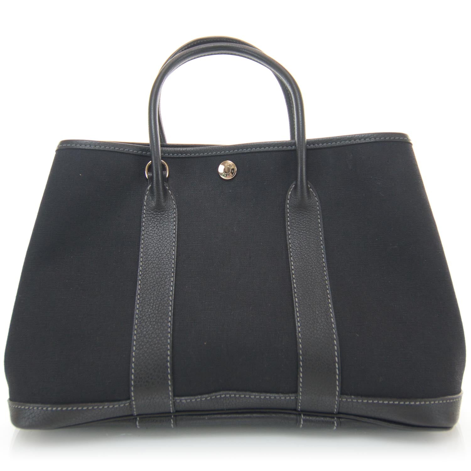 Hermes Toile Leather Garden Party TPM Black 1 of 9