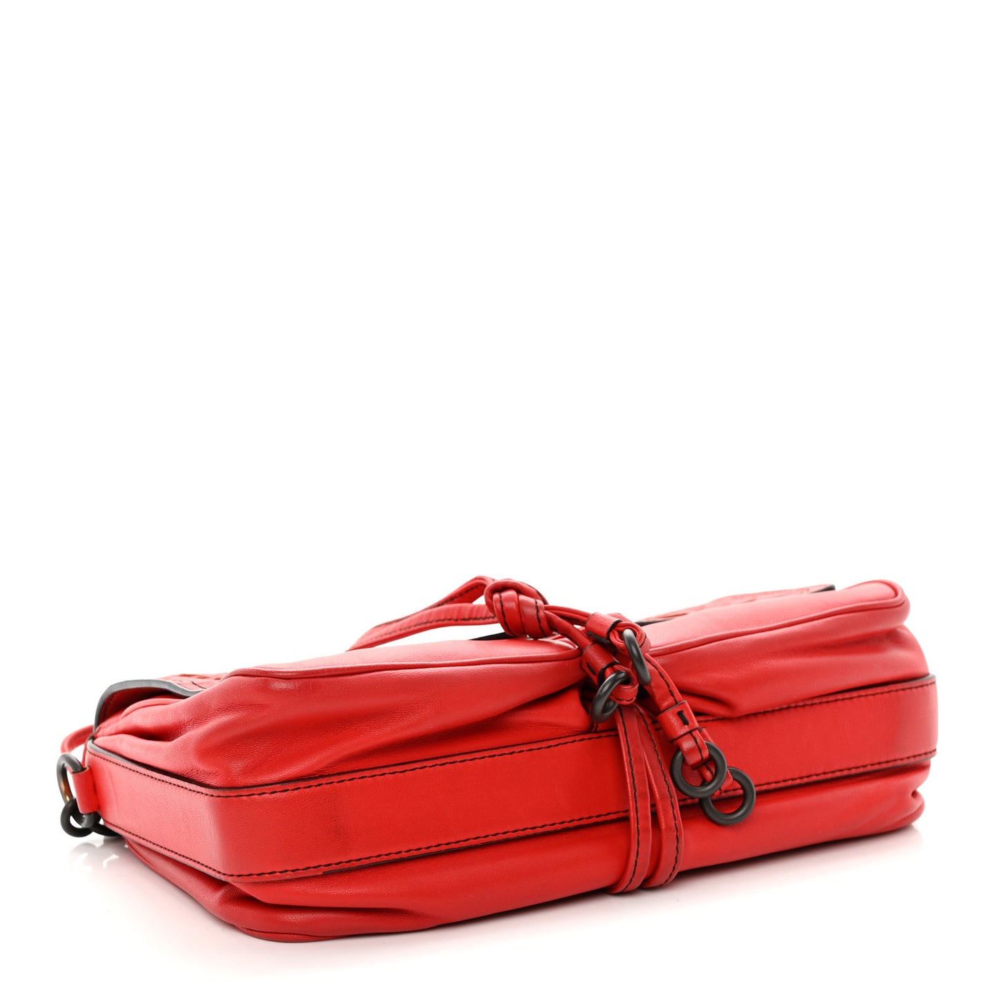 Nappa Intrecciato Small Double Pocket Flap Red