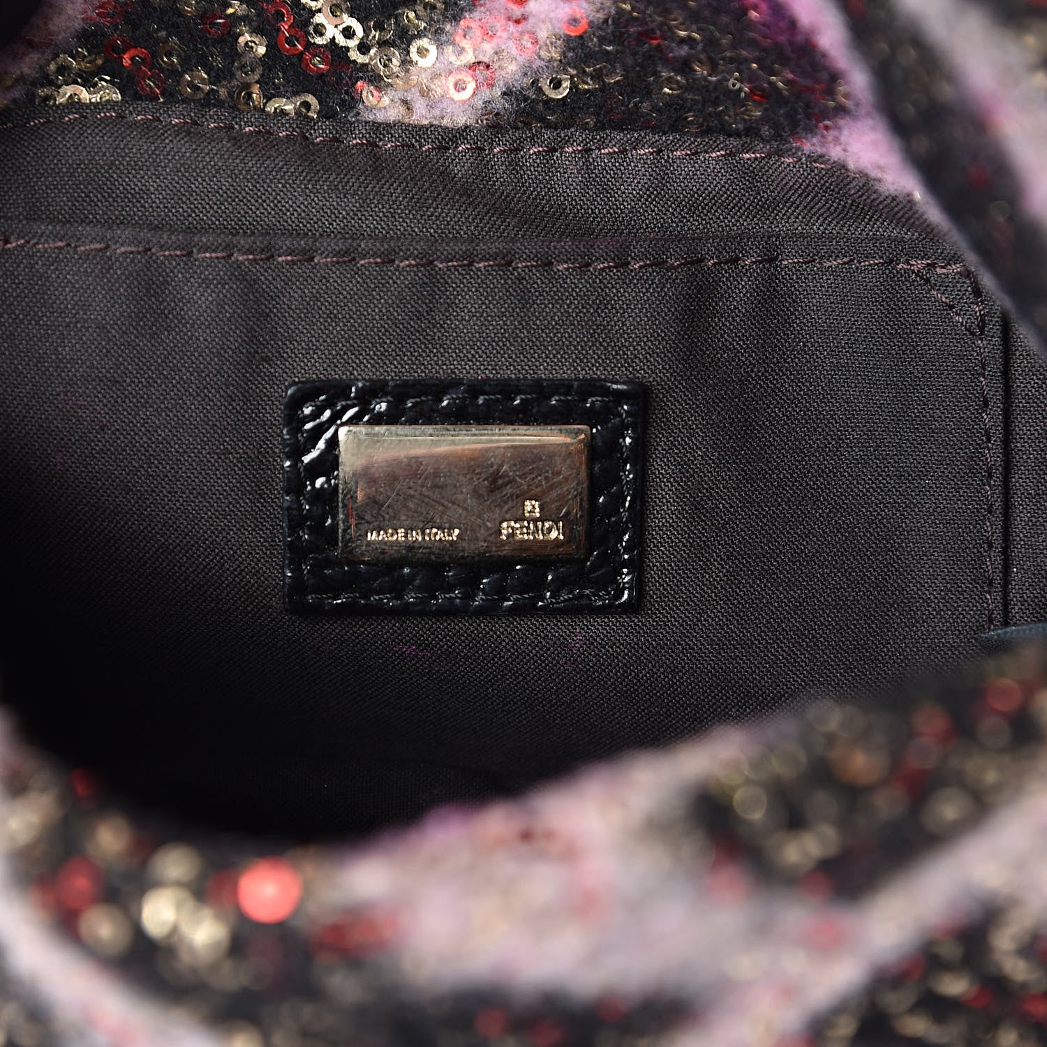 Fendi Wool Sequin Macro FF Diagonal Mini Mama Baguette 6 of 10
