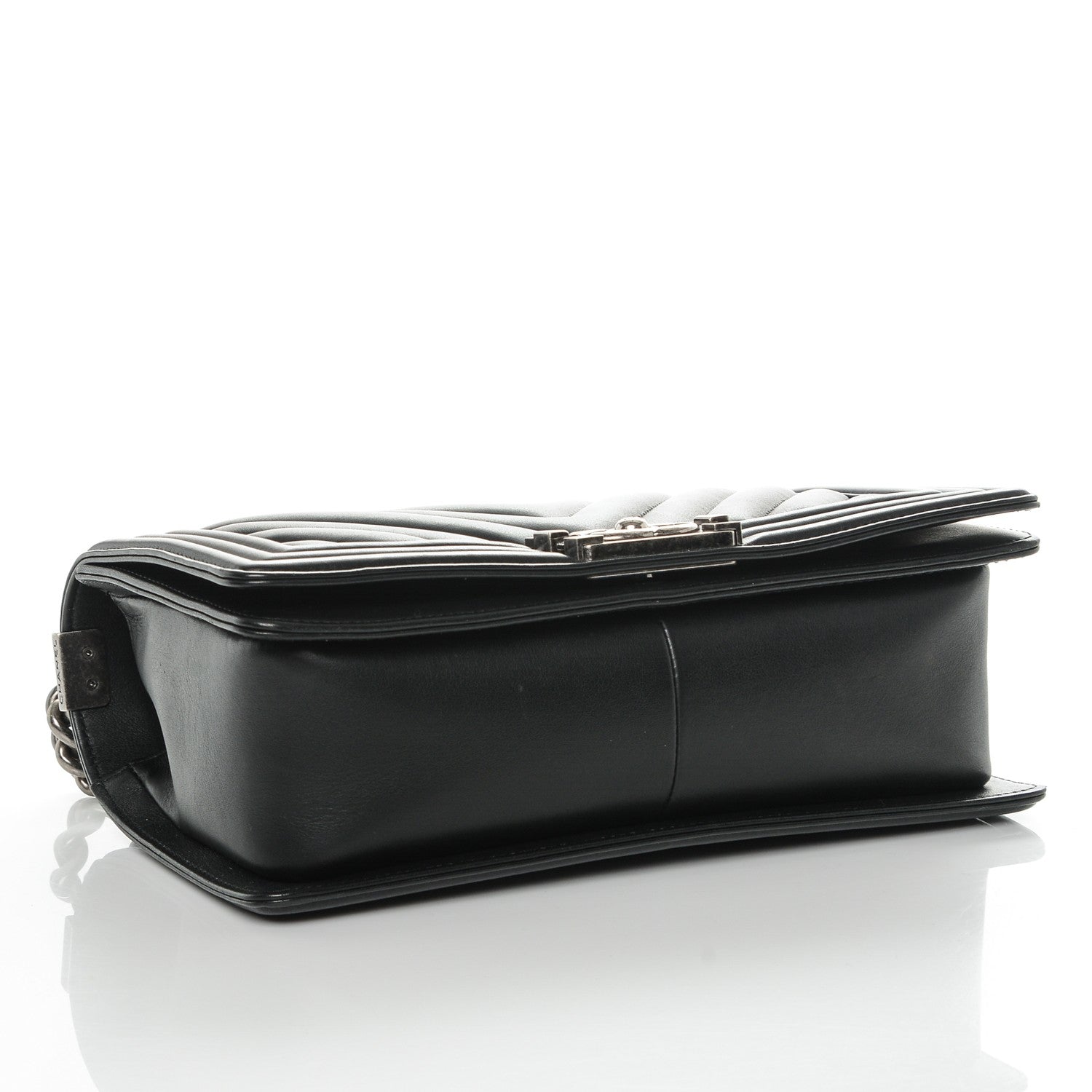 Chanel Calfskin Chevron Quilted Medium Boy Flap Black 4 of 7