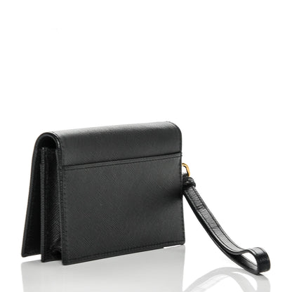 Prada Saffiano Metal Wristlet Card Holder Nero Black 3 of 6