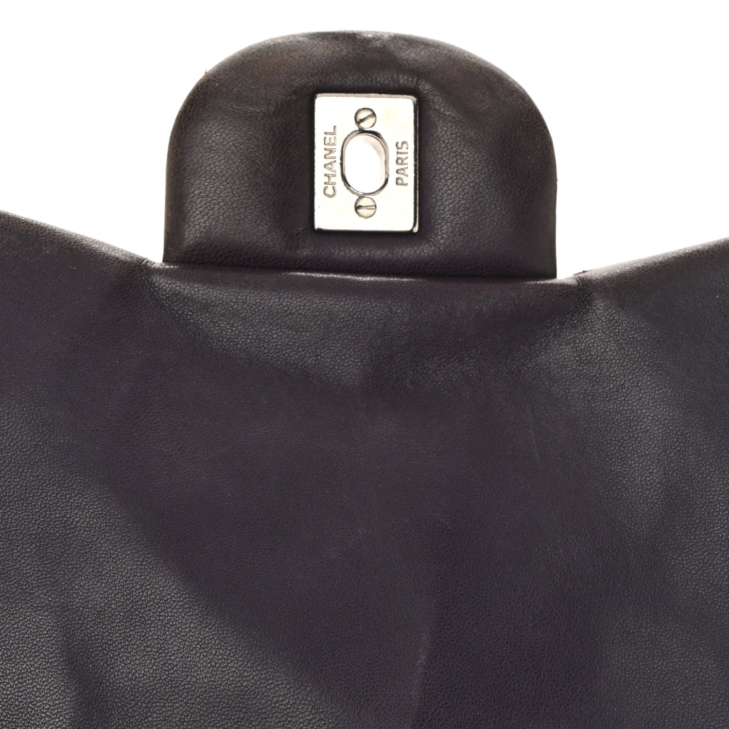 Chanel Patent Quilted Jumbo Single Flap Dark Purple 12 of 14