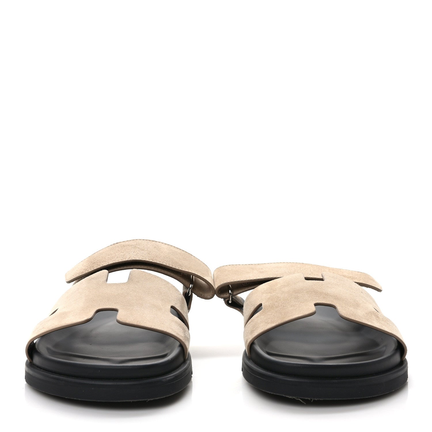 Hermes Suede Goatskin Womens Chypre Sandals 41 Etoupe 2 of 9