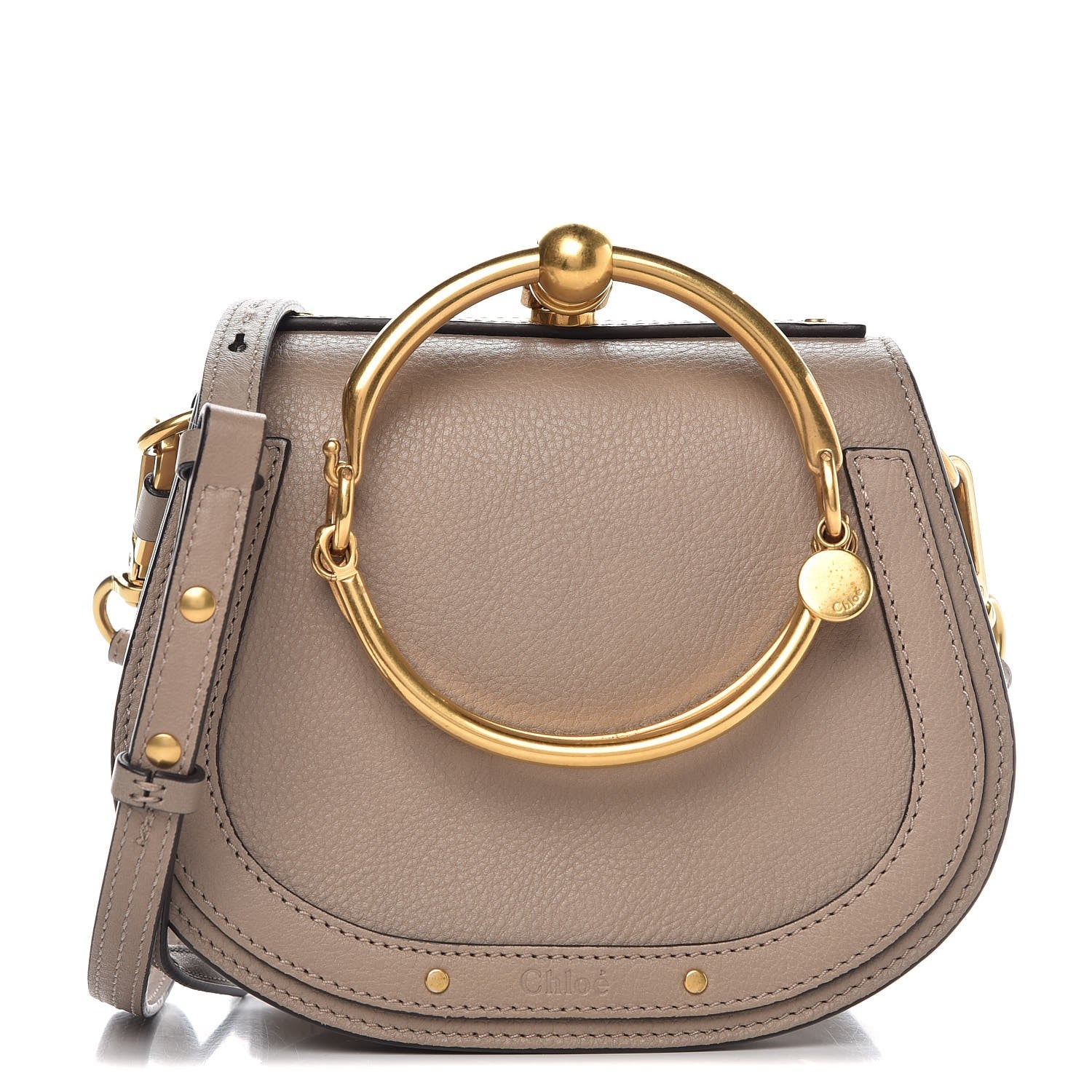 Chloe Calfskin Suede Small Nile Bracelet Bag Motty Grey 1 of 8