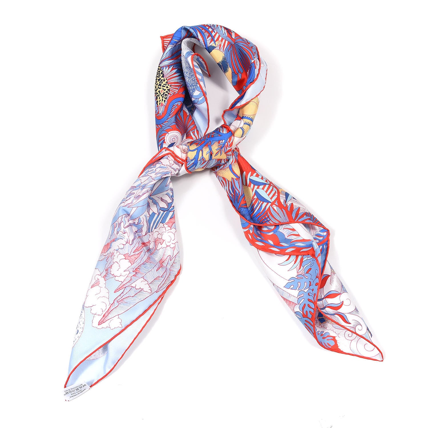 Hermes Silk Cosmographia Universalis Scarf 90 Ciel White Rouge 2 of 7