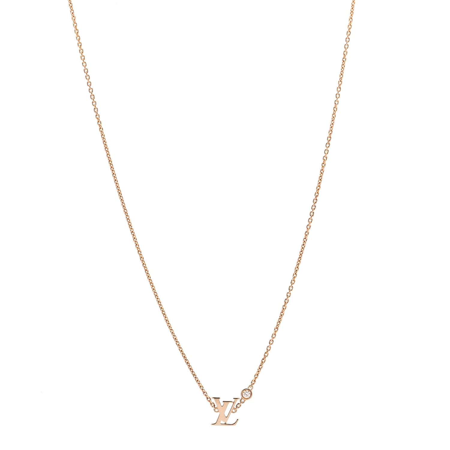 Louis Vuitton 18K Pink Gold Diamond Idylle Blossom LV Pendant Necklace 1 of 5