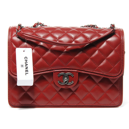Chanel Lambskin Quilted Citizen Zip Large Flap Dark Red 1 of 8