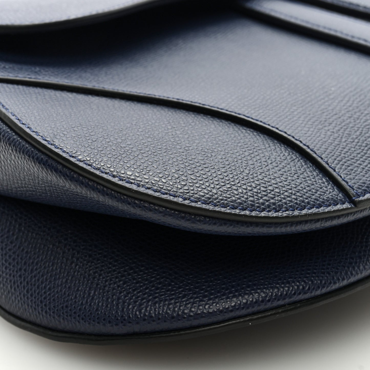 Grained Calfskin Saddle Bag Navy