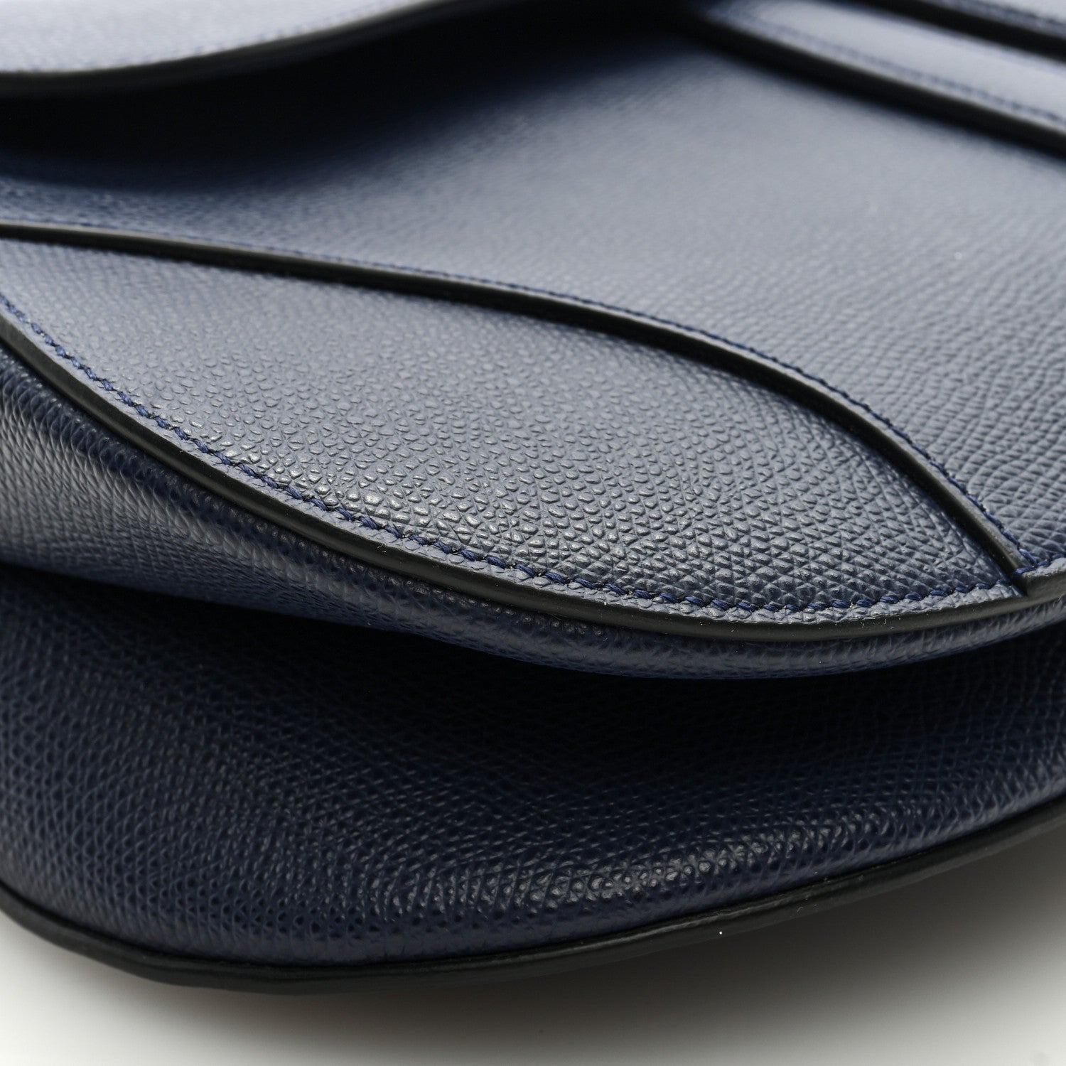 Christian Dior Grained Calfskin Saddle Bag Navy 7 of 8