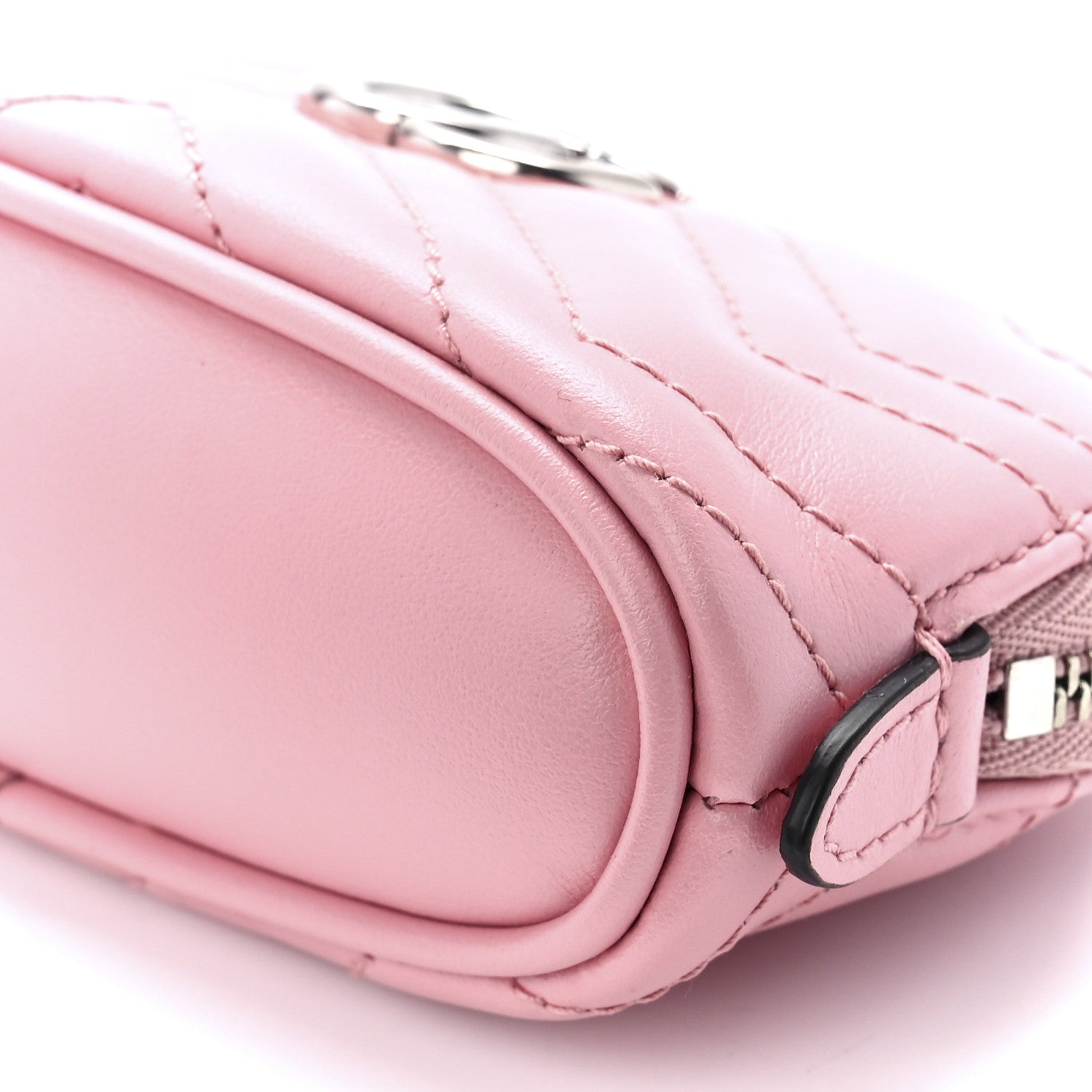 Gucci Calfskin Matelasse GG Marmont Key Pouch Wild Rose 11 of 12