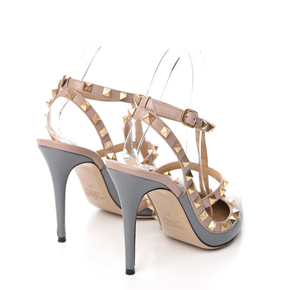 Valentino Garavani Calfskin Nappa Rockstud Ankle Strap 100mm Pumps 37 Light Stone Poudre 4 of 12