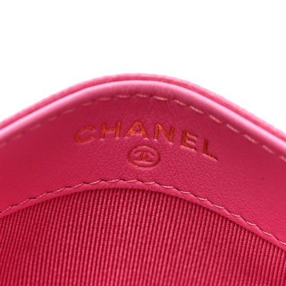Chanel Caviar Quilted Card Holder Dark Pink 6 of 7