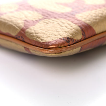 MCM Visetos Metallic Leopard Print Large Stark Wristlet Pouch Cognac 5 of 15