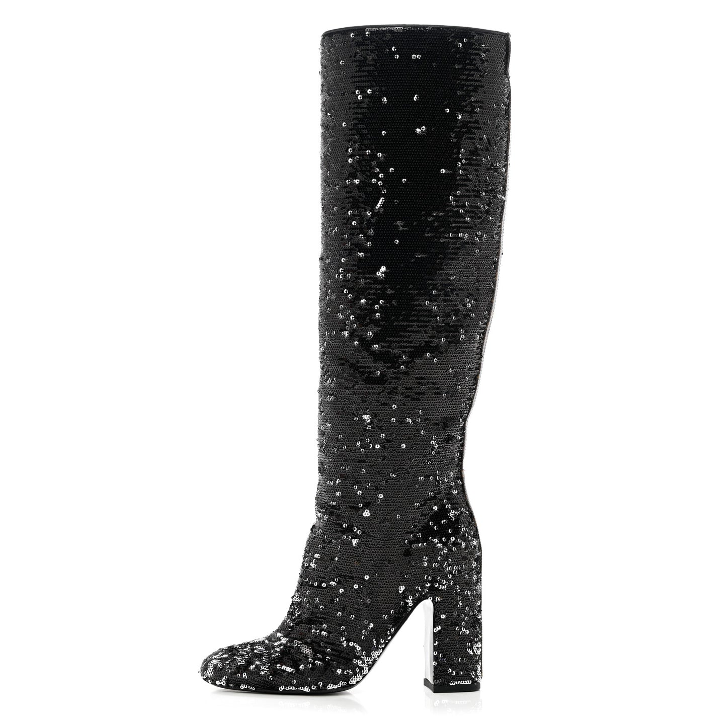 Sequin Donna High Boots 37 Black