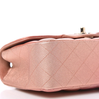 Chanel Metallic Lambskin Quilted Ombre Mini Rectangular Flap Pink 6 of 11