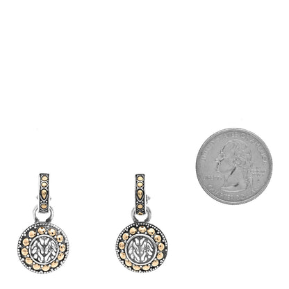 John Hardy Sterling Silver 18K Yellow Gold Classic Chain Dot Drop Earrings 2 of 4