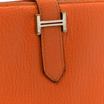 Hermes Chevre Mysore Bearn Gusset Wallet Orange 13 of 13