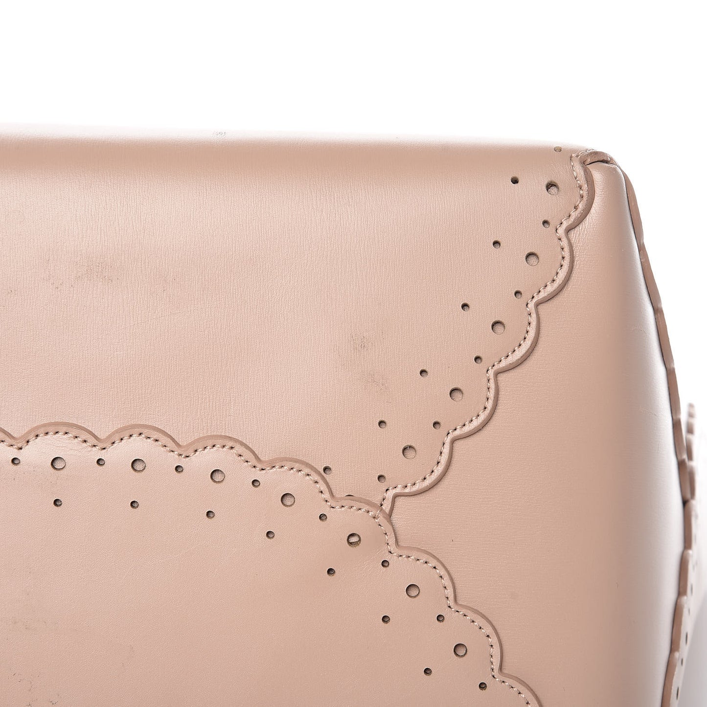 Calfskin Scalloped Trim Tote Blush