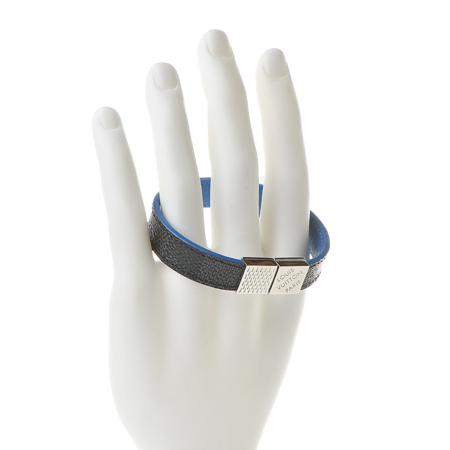Louis Vuitton Damier Graphite Pull It Bracelet Blue 2 of 6