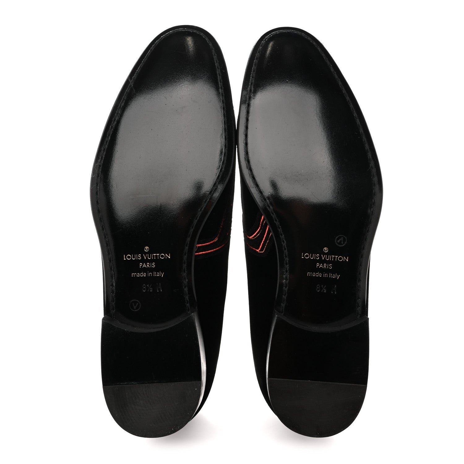 Louis Vuitton Velvet Mens Upside Down Auteuil Slipper 8.5 Black 6 of 9