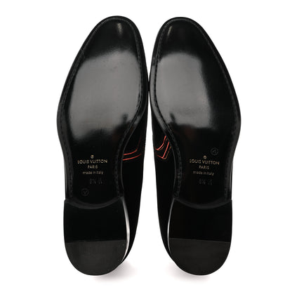Louis Vuitton Velvet Mens Upside Down Auteuil Slipper 8.5 Black 6 of 9