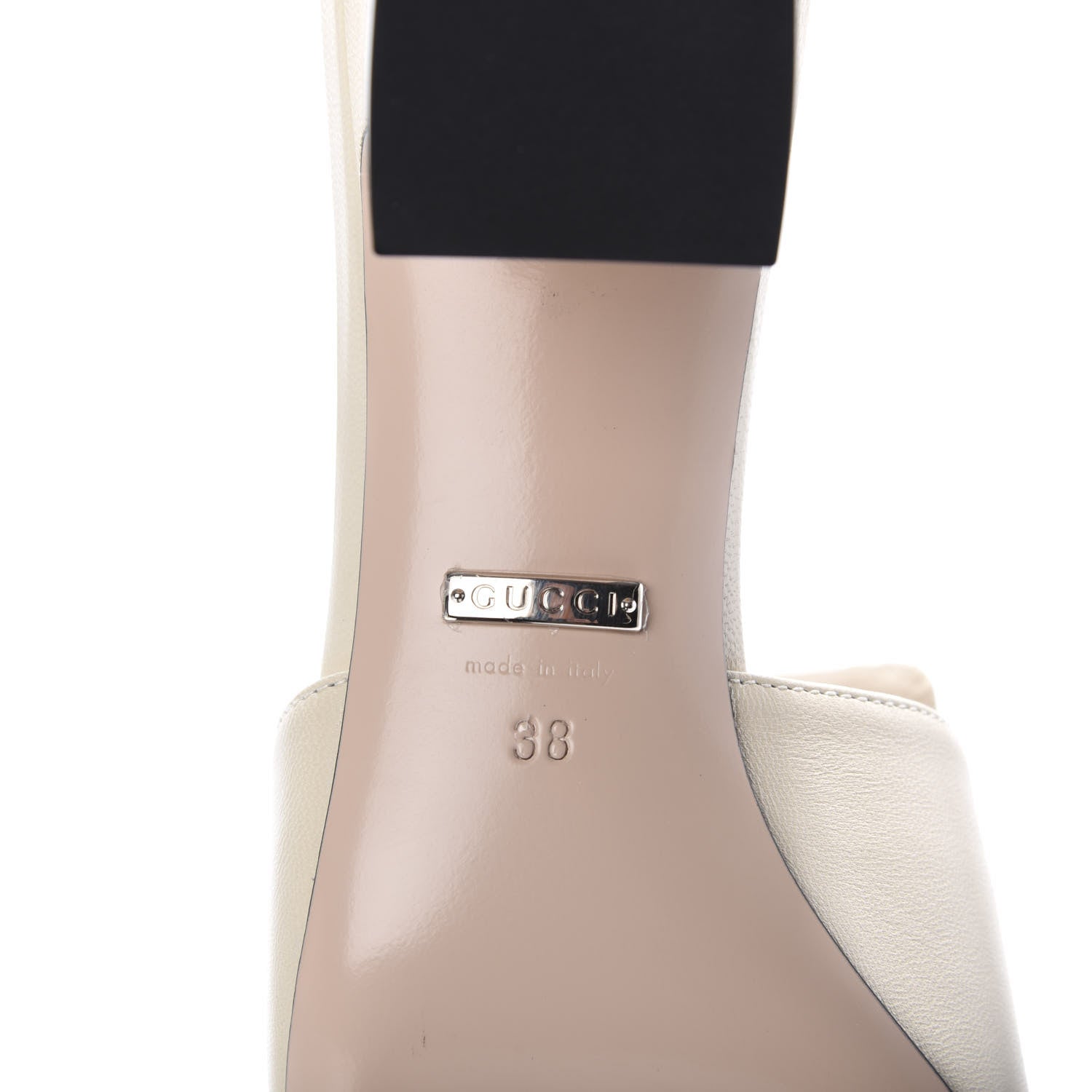 Gucci Malaga Kid Crystal Square G Madelyn Mules 38 Vintage White 8 of 10