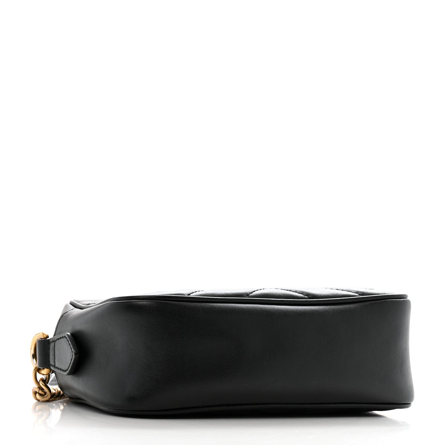 Gucci Calfskin Matelasse Mini GG Marmont Chain Shoulder Bag Black 4 of 13