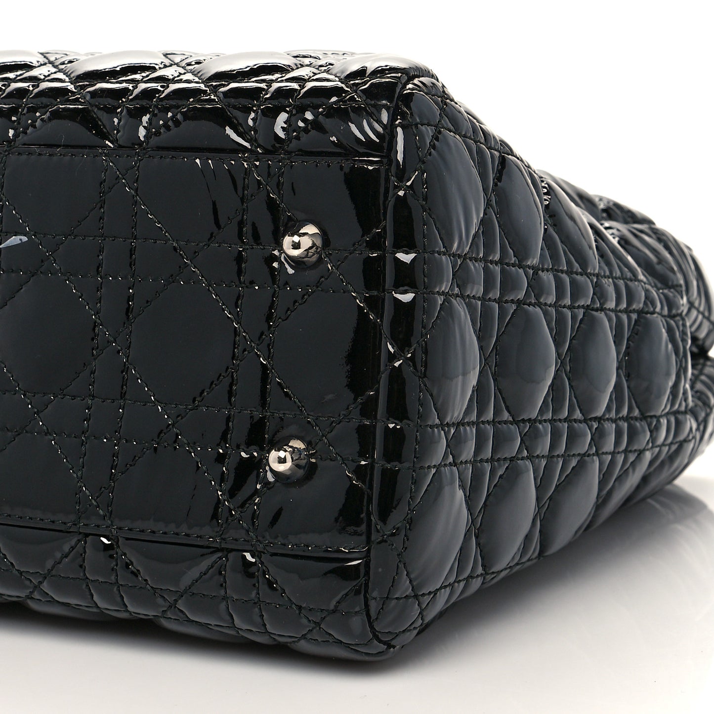 Patent Cannage Dior Soft Shopping Tote Black