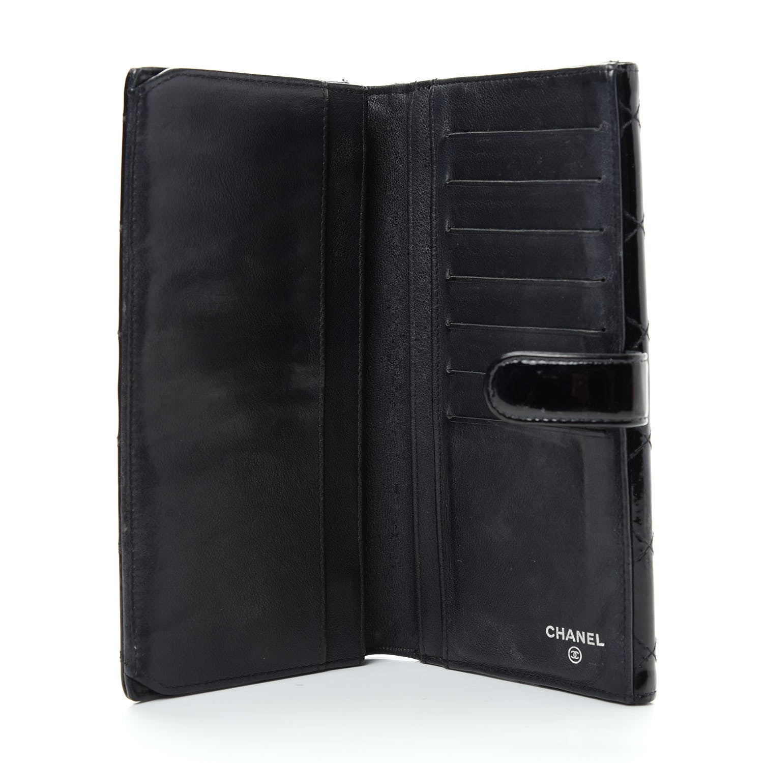 Chanel Patent Quilted Large Brilliant Flap Wallet Black 5 of 8