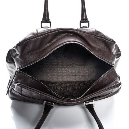 Chanel Caviar Square Stitched Large Satchel Dark Brown 5 of 8