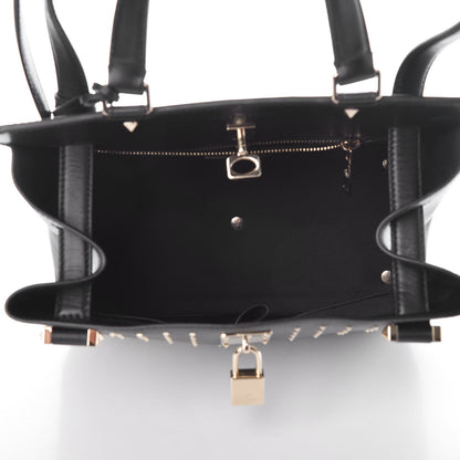 Valentino Garavani Calfskin Studded Medium Joylock Satchel Black 6 of 17