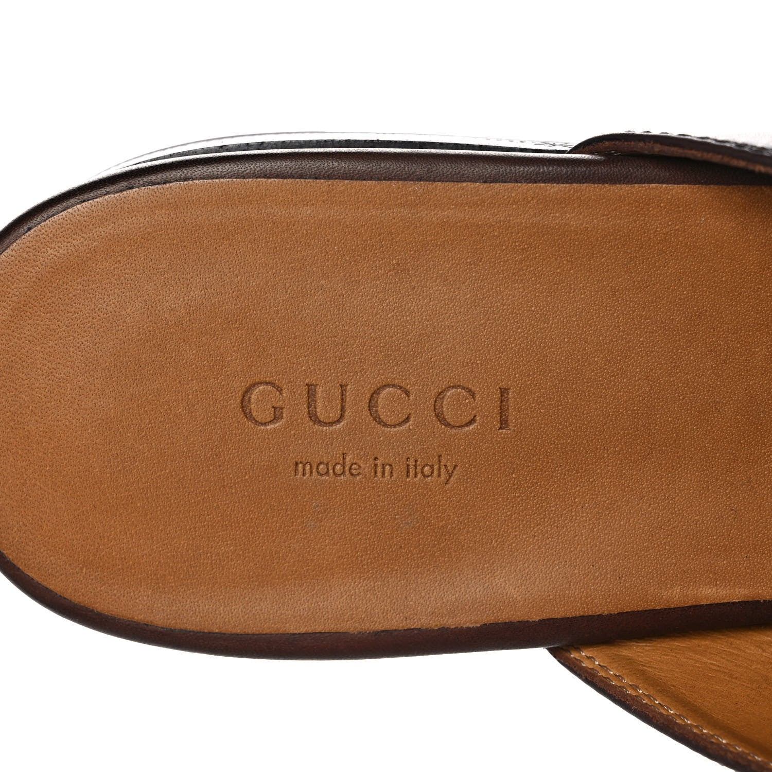 Gucci Calfskin Womens Princetown Slippers 38.5 Brown 7 of 8